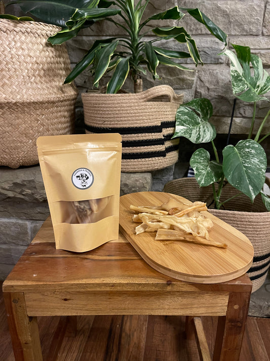 Chewy lamb skin natural dog treat. Dog subscription box. 